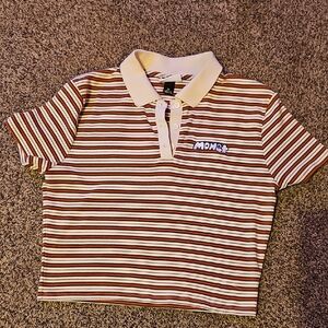 Monet Kids Polo Shirt - Red and White Stripes